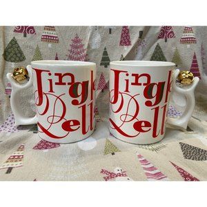Vintage Jingle Bells Spinners Studio 56 Christmas holiday mug set